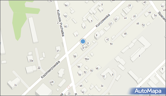 Żabokliki, Korczewska, 4, mapa Żabokliki