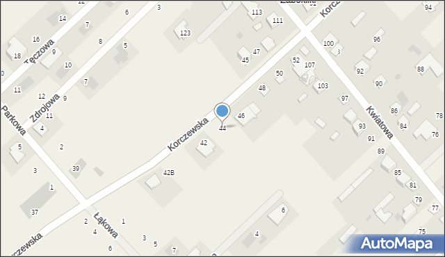 Żabokliki, Korczewska, 44, mapa Żabokliki