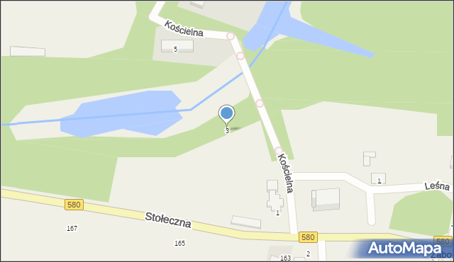 Zaborów, Kościelna, 3, mapa Zaborów