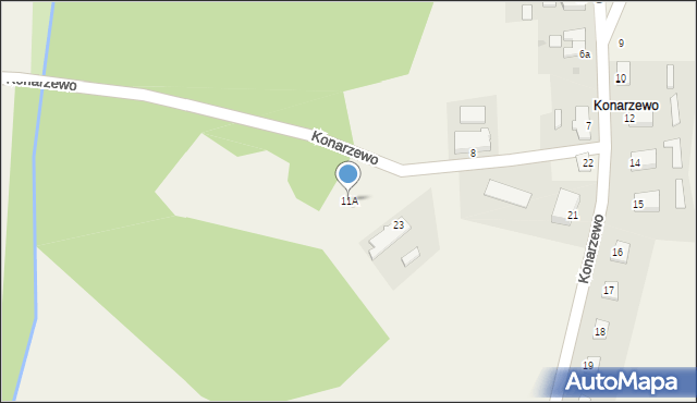 Żabówko, Konarzewo, 11A, mapa Żabówko
