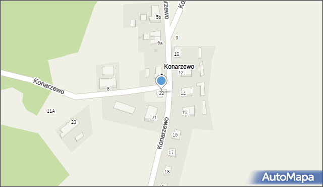 Żabówko, Konarzewo, 22, mapa Żabówko