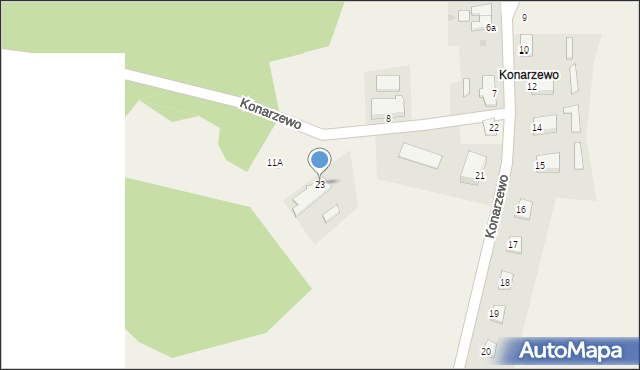 Żabówko, Konarzewo, 23, mapa Żabówko