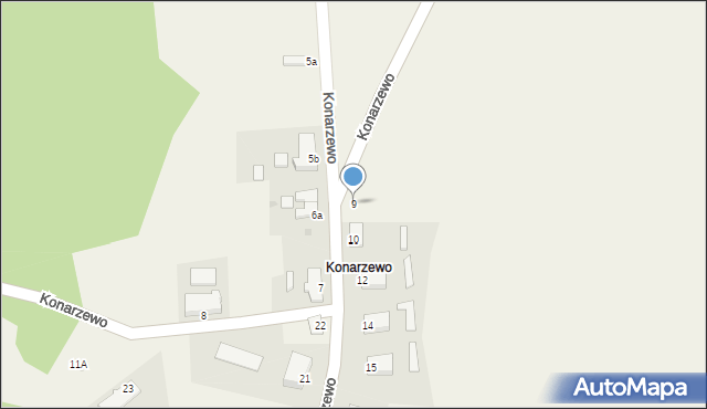 Żabówko, Konarzewo, 9, mapa Żabówko