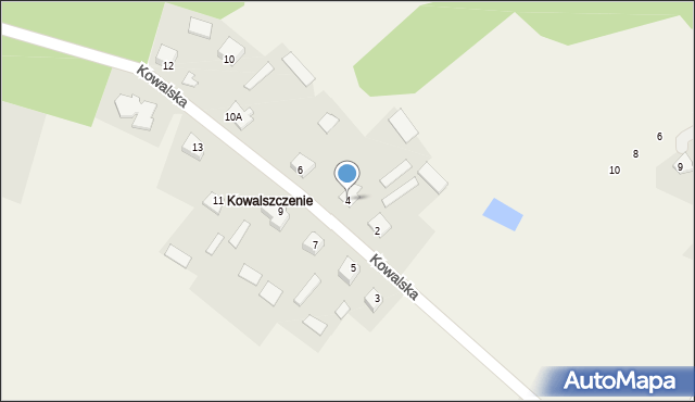 Zabrodzie, Kowalska, 4, mapa Zabrodzie