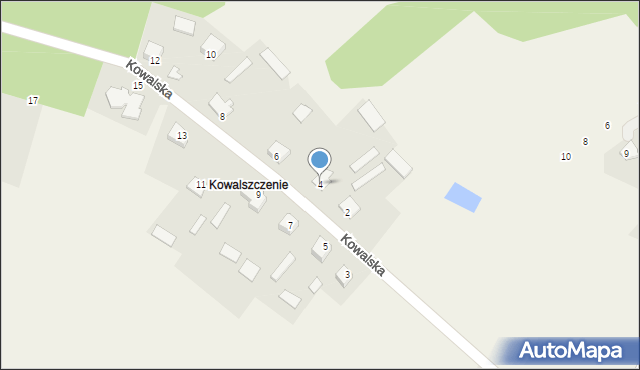 Zabrodzie, Kowalska, 4, mapa Zabrodzie