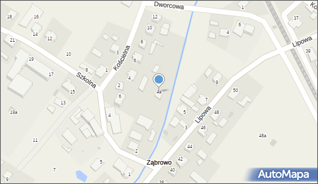 Ząbrowo, Kościelna, 4a, mapa Ząbrowo