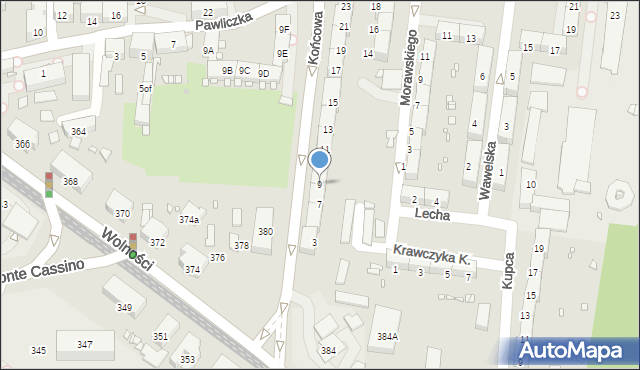 Zabrze, Końcowa, 9, mapa Zabrza