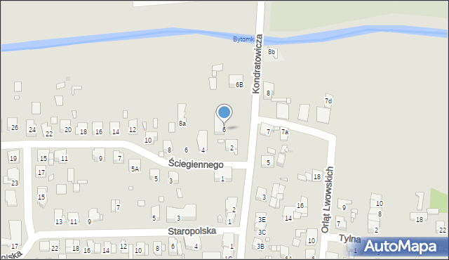 Zabrze, Kondratowicza Ludwika, 6, mapa Zabrza