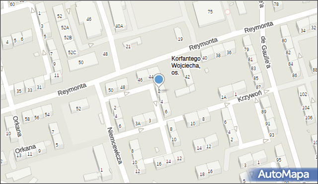 Zabrze, Korzeniowskiego Józefa, 2, mapa Zabrza