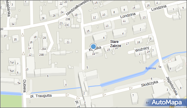 Zabrze, Koźlika Roberta, 14, mapa Zabrza