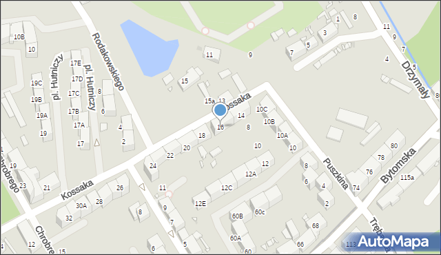 Zabrze, Kossaka Wojciecha, 16, mapa Zabrza