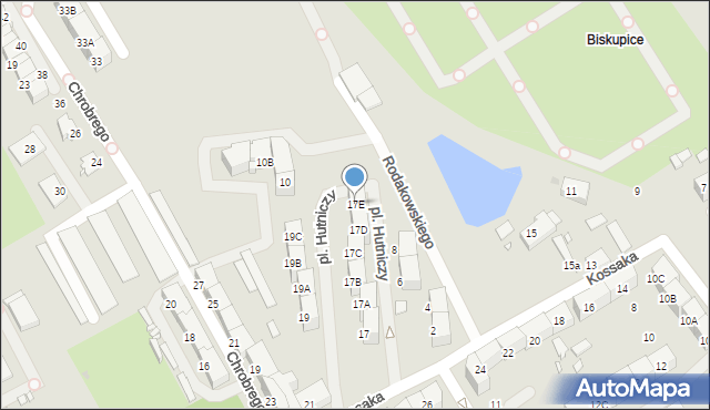 Zabrze, Kossaka Wojciecha, 17E, mapa Zabrza