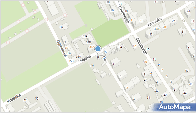 Zabrze, Kossaka Wojciecha, 38, mapa Zabrza