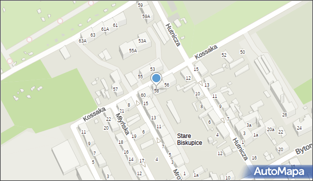 Zabrze, Kossaka Wojciecha, 58, mapa Zabrza