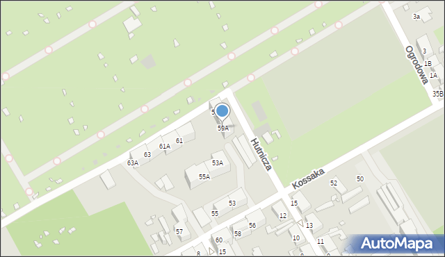 Zabrze, Kossaka Wojciecha, 59A, mapa Zabrza