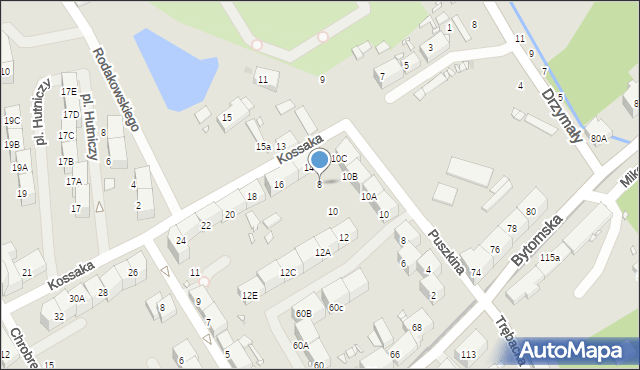 Zabrze, Kossaka Wojciecha, 8, mapa Zabrza