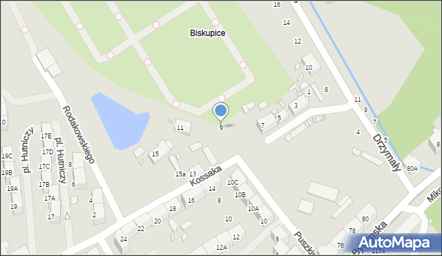 Zabrze, Kossaka Wojciecha, 9, mapa Zabrza