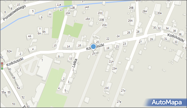 Zabrze, Kościuszki Tadeusza, gen., 17, mapa Zabrza