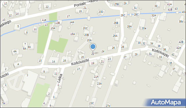 Zabrze, Kościuszki Tadeusza, gen., 22, mapa Zabrza