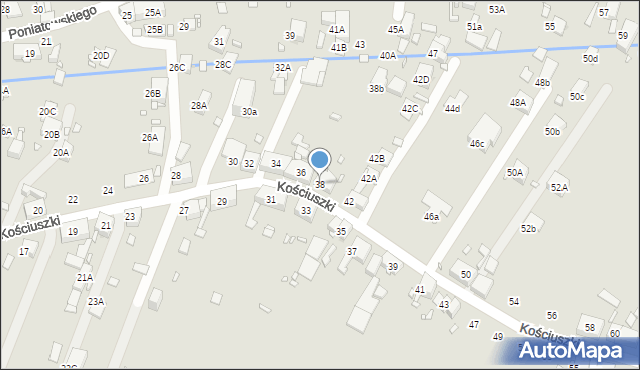 Zabrze, Kościuszki Tadeusza, gen., 38, mapa Zabrza