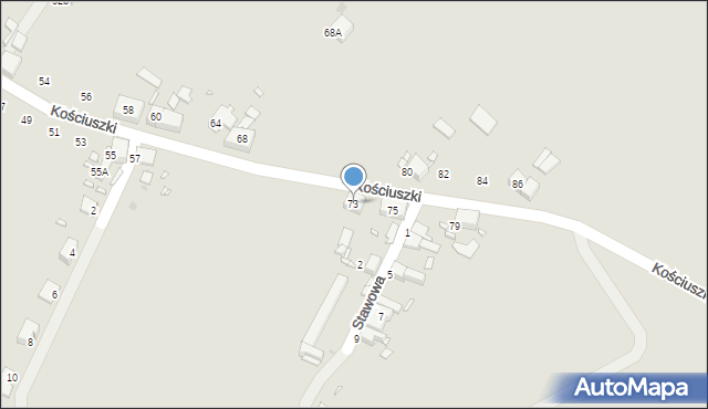 Zabrze, Kościuszki Tadeusza, gen., 73, mapa Zabrza