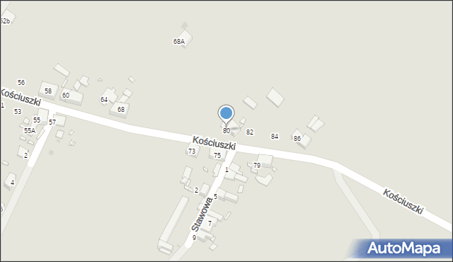 Zabrze, Kościuszki Tadeusza, gen., 80, mapa Zabrza
