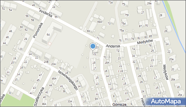 Zabrze, Komuny Paryskiej, 21A, mapa Zabrza