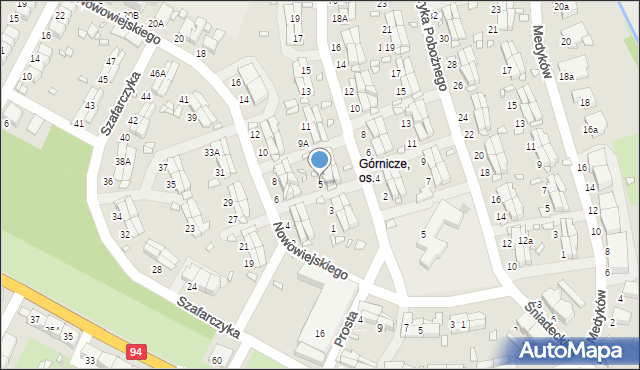 Zabrze, Komuny Paryskiej, 5, mapa Zabrza