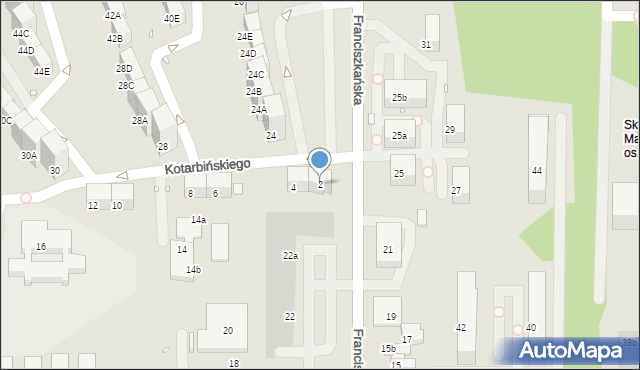 Zabrze, Kotarbińskiego Tadeusza, prof., 2, mapa Zabrza