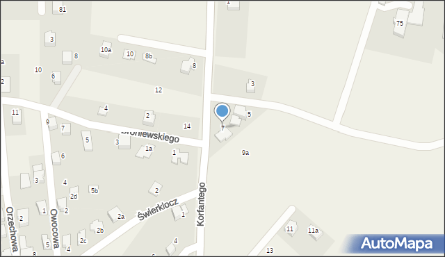 Zabrzeg, Korfantego Wojciecha, 7, mapa Zabrzeg