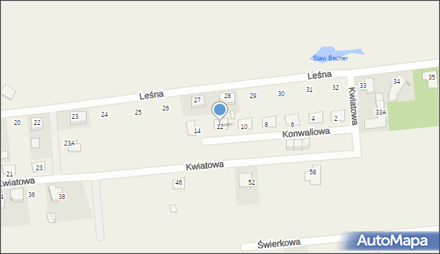 Zacharzew, Konwaliowa, 12, mapa Zacharzew