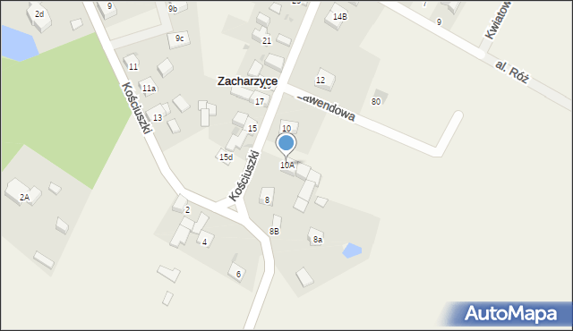 Zacharzyce, Kościuszki Tadeusza, gen., 10A, mapa Zacharzyce
