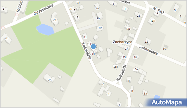 Zacharzyce, Kościuszki Tadeusza, gen., 13, mapa Zacharzyce