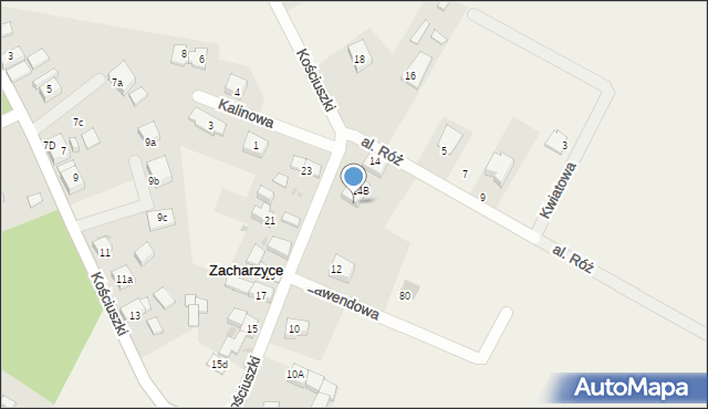 Zacharzyce, Kościuszki Tadeusza, gen., 14a, mapa Zacharzyce