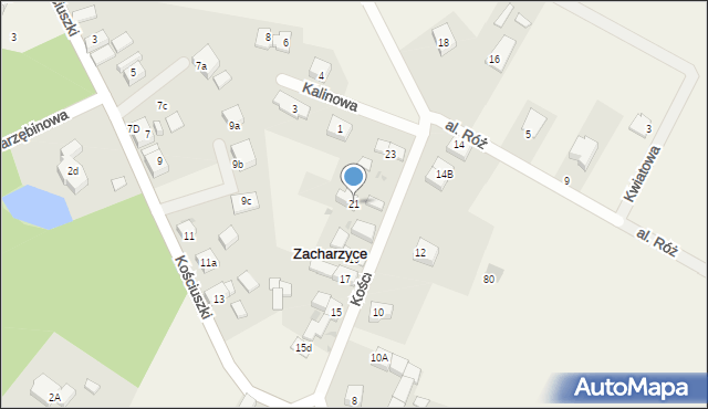 Zacharzyce, Kościuszki Tadeusza, gen., 21, mapa Zacharzyce