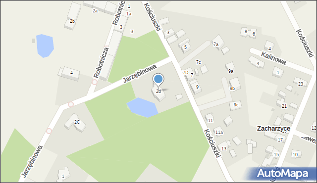 Zacharzyce, Kościuszki Tadeusza, gen., 2d, mapa Zacharzyce