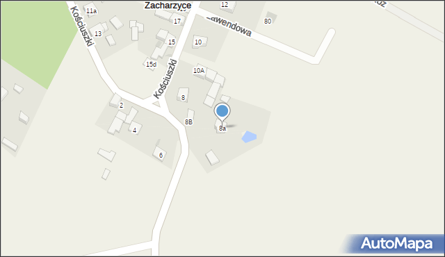 Zacharzyce, Kościuszki Tadeusza, gen., 8a, mapa Zacharzyce