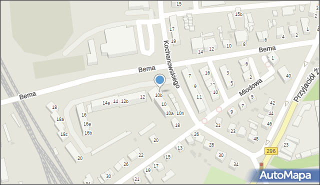 Żagań, Kochanowskiego Jana, 10c, mapa Żagań