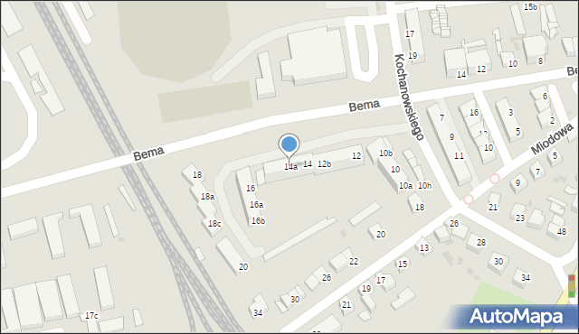Żagań, Kochanowskiego Jana, 14a, mapa Żagań
