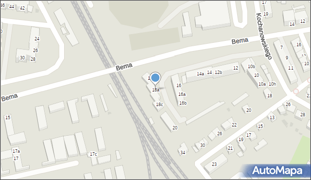 Żagań, Kochanowskiego Jana, 18a, mapa Żagań