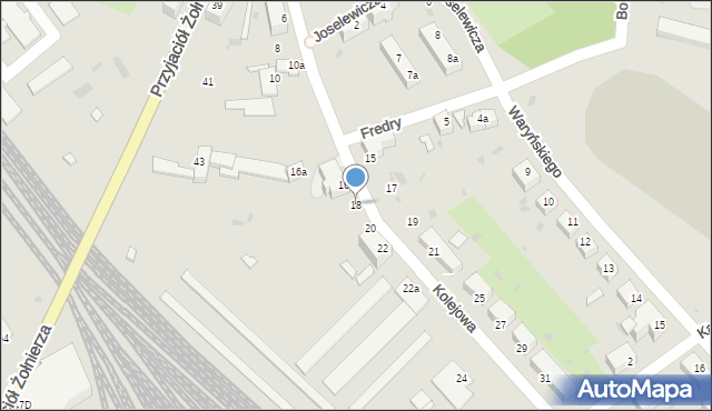 Żagań, Kolejowa, 18, mapa Żagań