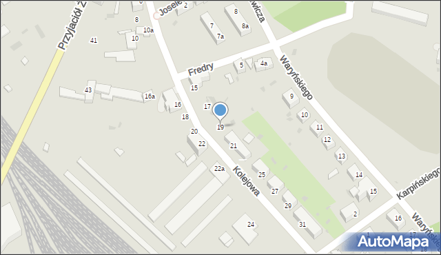 Żagań, Kolejowa, 19, mapa Żagań