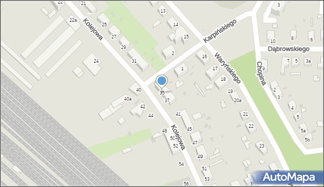 Żagań, Kolejowa, 35, mapa Żagań