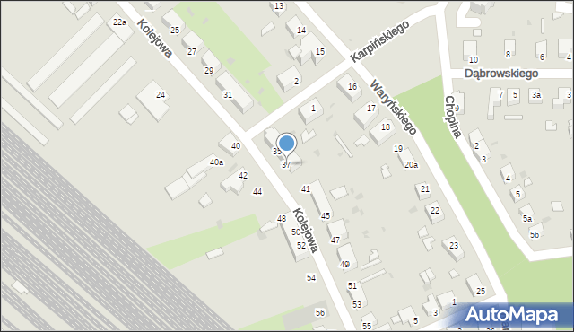 Żagań, Kolejowa, 37, mapa Żagań