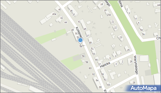 Żagań, Kolejowa, 54, mapa Żagań