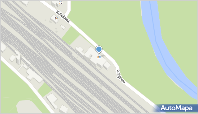 Żagań, Kolejowa, 88, mapa Żagań