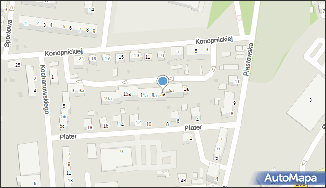 Żagań, Konopnickiej Marii, 7a, mapa Żagań