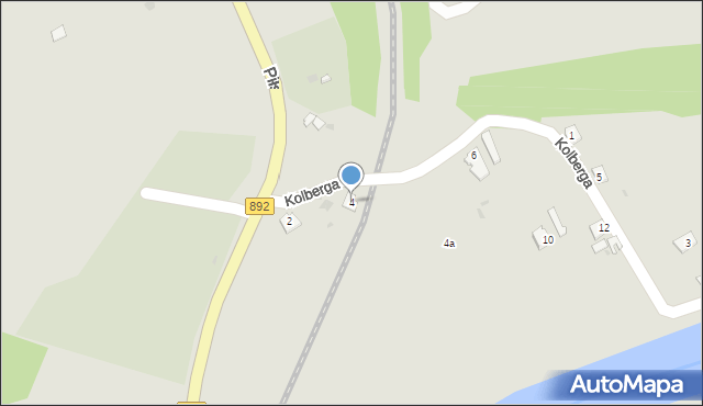 Zagórz, Kolberga, 4, mapa Zagórz