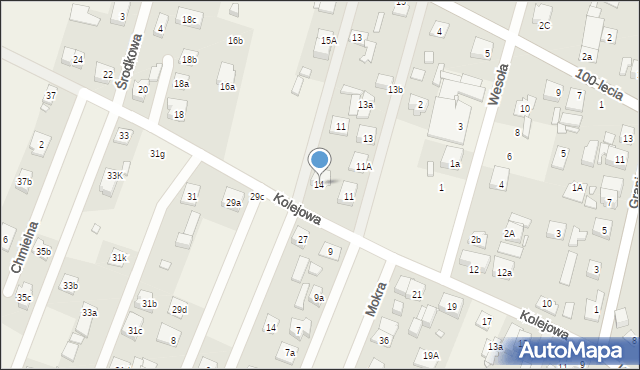 Zagościniec, Kolejowa, 14, mapa Zagościniec