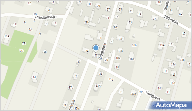 Zagościniec, Kolejowa, 22, mapa Zagościniec